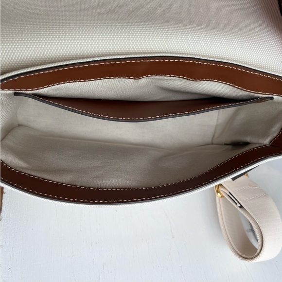 🔴SOLD🔴 BURBERRY-Canvas Horseferry Print Note Crossbody Bag Natural Tan - Picture 13 of 15